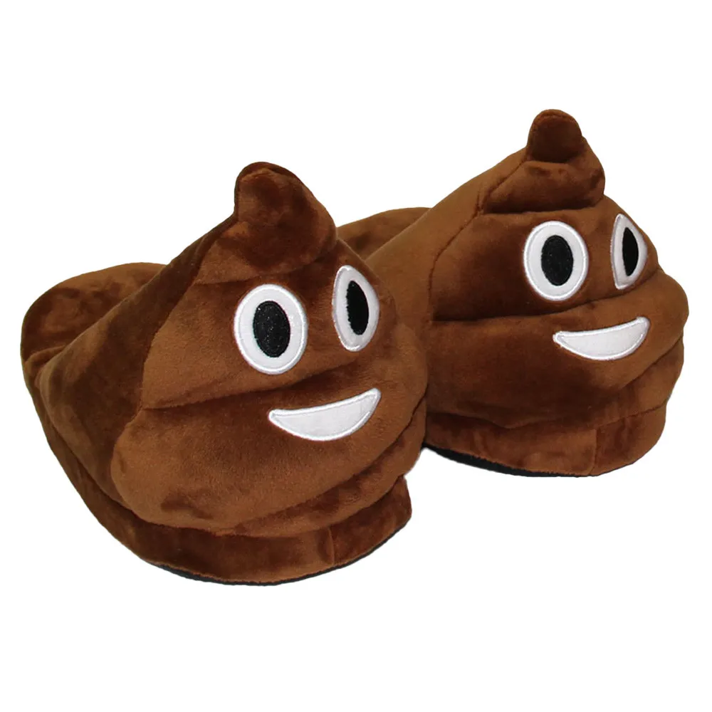 Brown Smile Cartoon Plain Warm Unisex Slippers