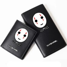 Spirited Away Black No Face Mask Anime Printing Card Holder Purse Spirited Away Black No Face Mask Anime Printing Card Holder Purse