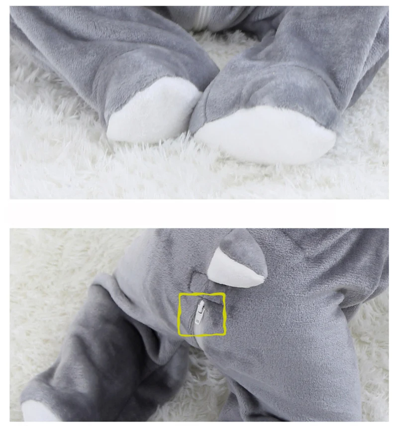 Yellow Pikachu Anime Kigurumi Onesies Pajamas Costume For Newborn Infant Baby