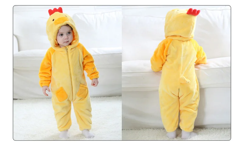 Yellow Pikachu Anime Kigurumi Onesies Pajamas Costume For Newborn Infant Baby