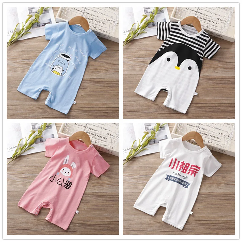 Onesie Cartoon Prints Cotton Pajama Costume For Newborn Infant Baby