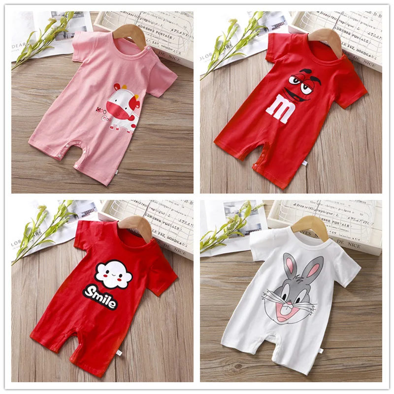 Onesie Cartoon Prints Cotton Pajama Costume For Newborn Infant Baby