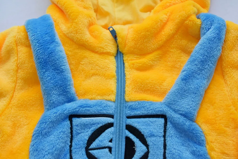 Minions Cartoon Kigurumis Onesie Pajama Costume For Infant Newborn Baby