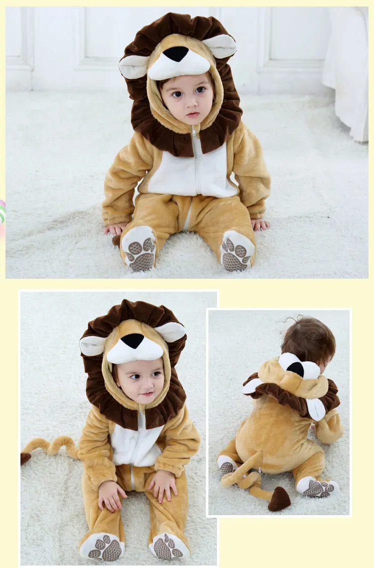 Kigurumis Onesie Lion Animal Long Sleeve Costume For Infant Baby