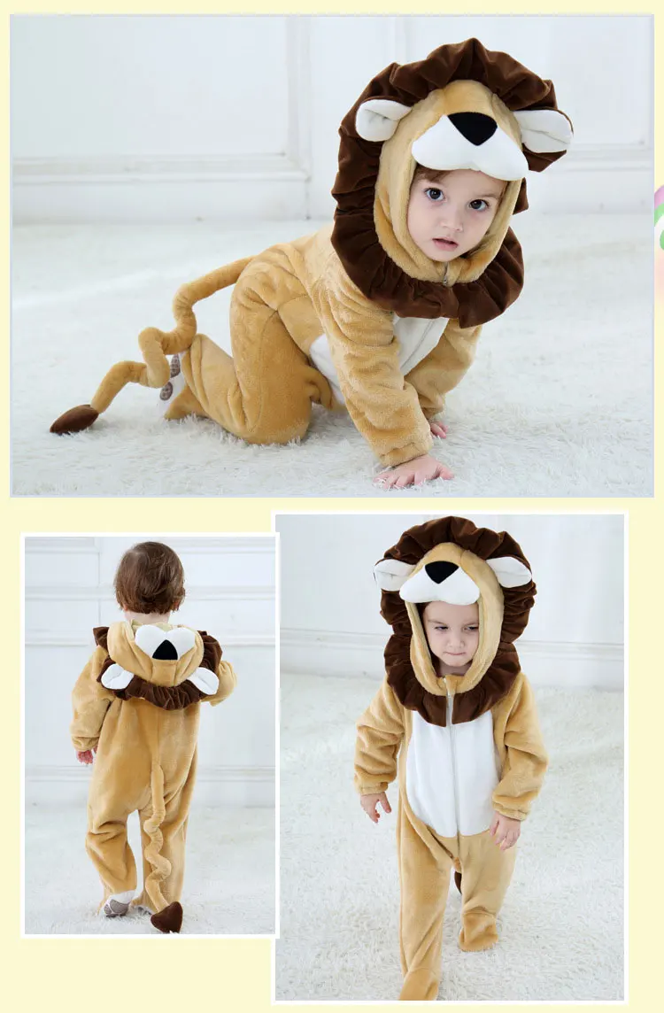 Kigurumis Onesie Lion Animal Long Sleeve Costume For Infant Baby
