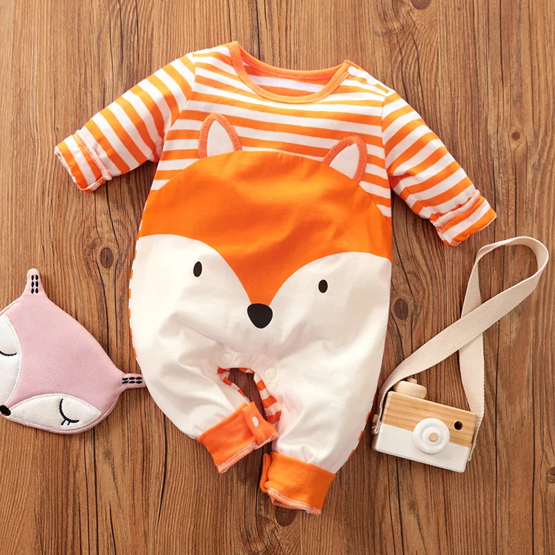 Onesie Cartoon Fox Prints Costume For Newborn Baby