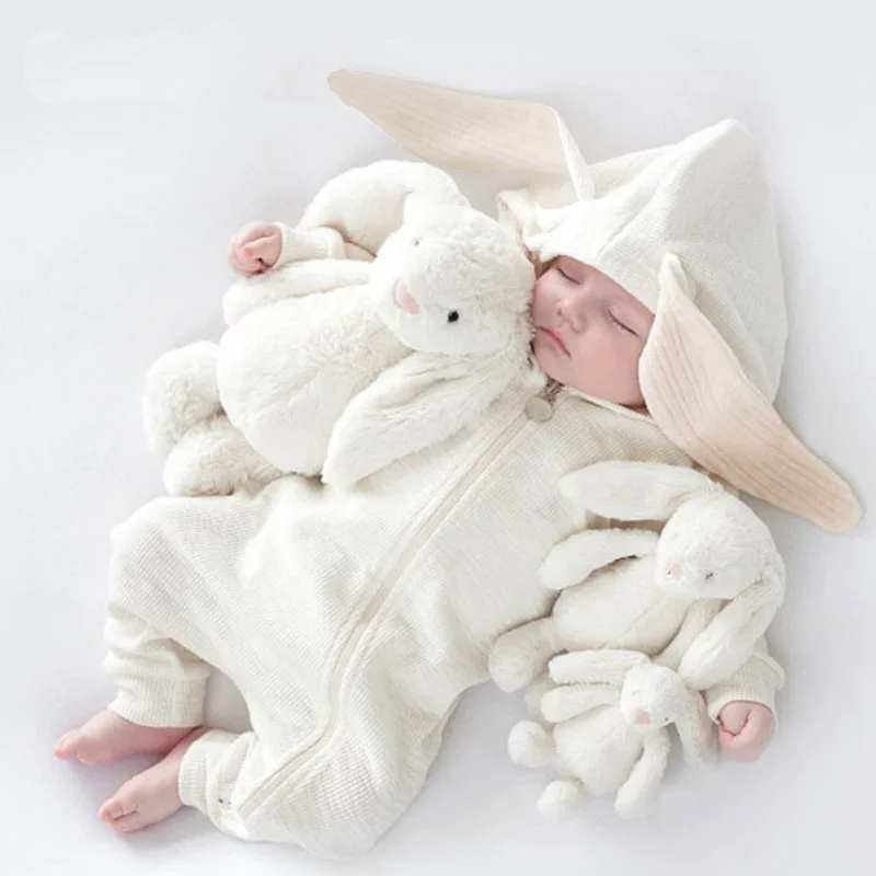 Rabbit Knitted Onesies Hoodie Outfits For Newborn Baby Infant