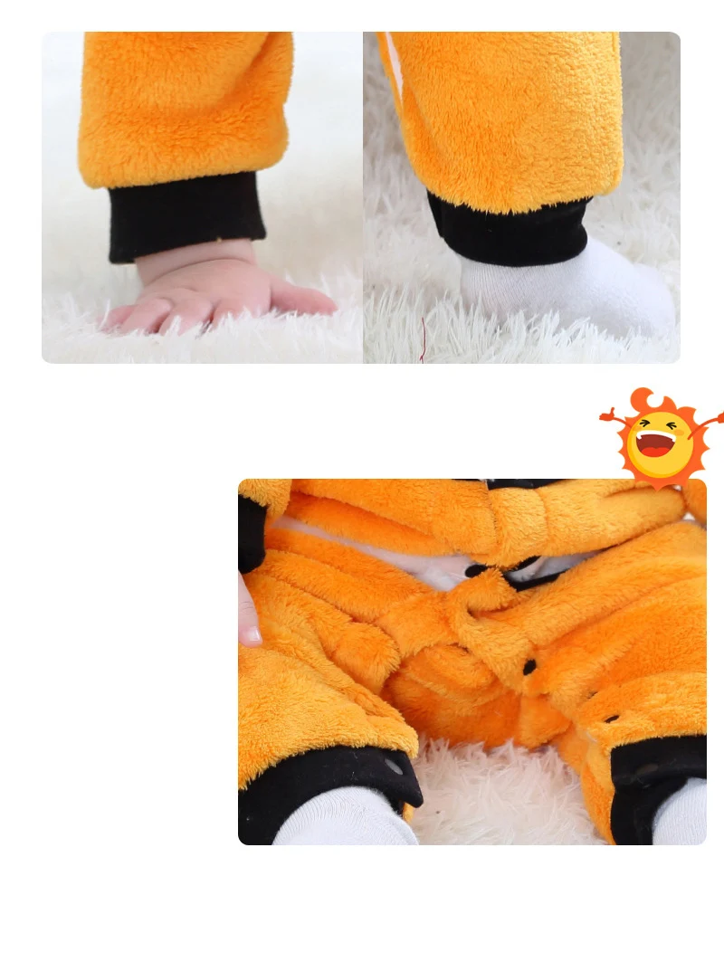 Carrot Cartoon Kigurumi Onesie Pajamas Costume For Newborn Baby
