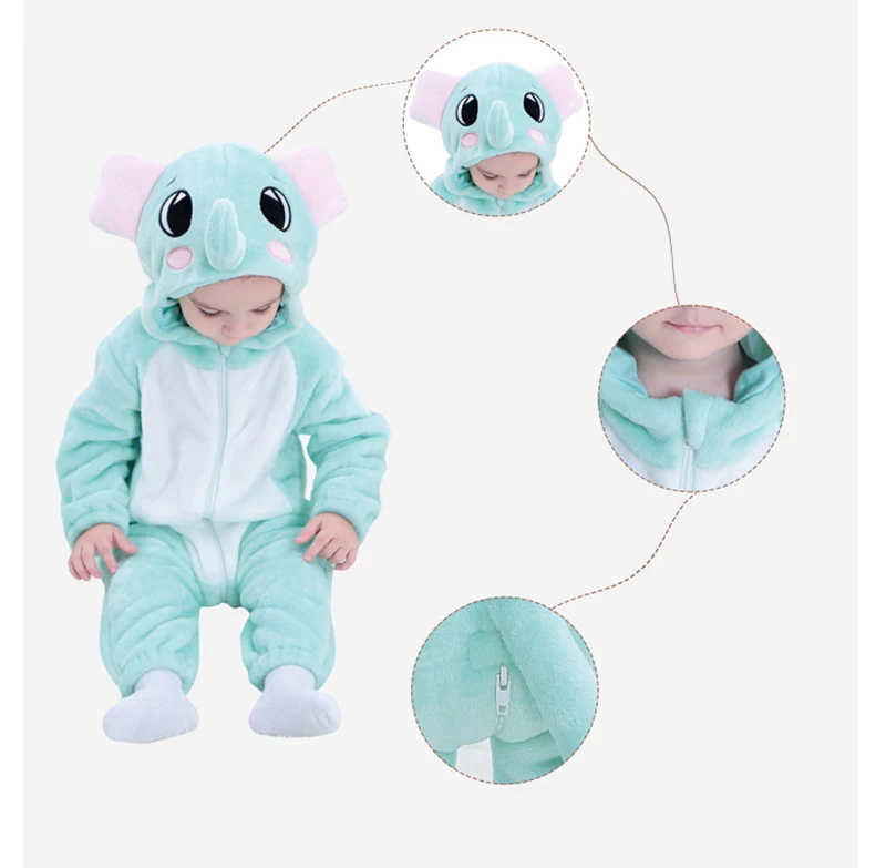 Carrot Cartoon Kigurumi Onesie Pajamas Costume For Newborn Baby