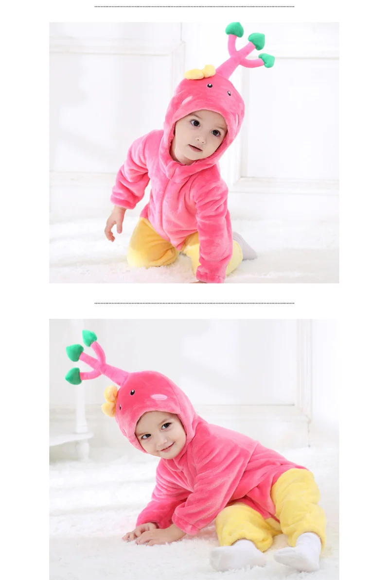 Carrot Cartoon Kigurumi Onesie Pajamas Costume For Newborn Baby