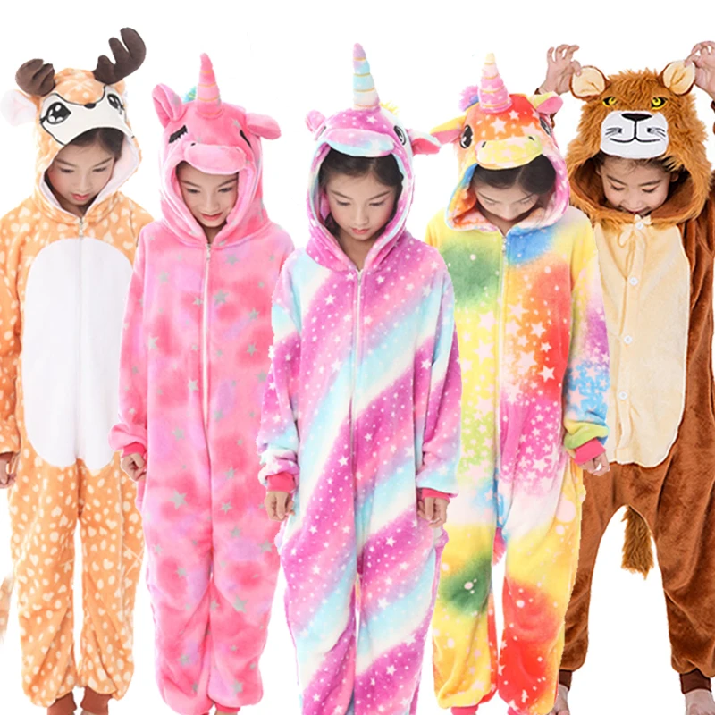 Kigurumi Onesie Unicorn Cartoon Pajamas For Children