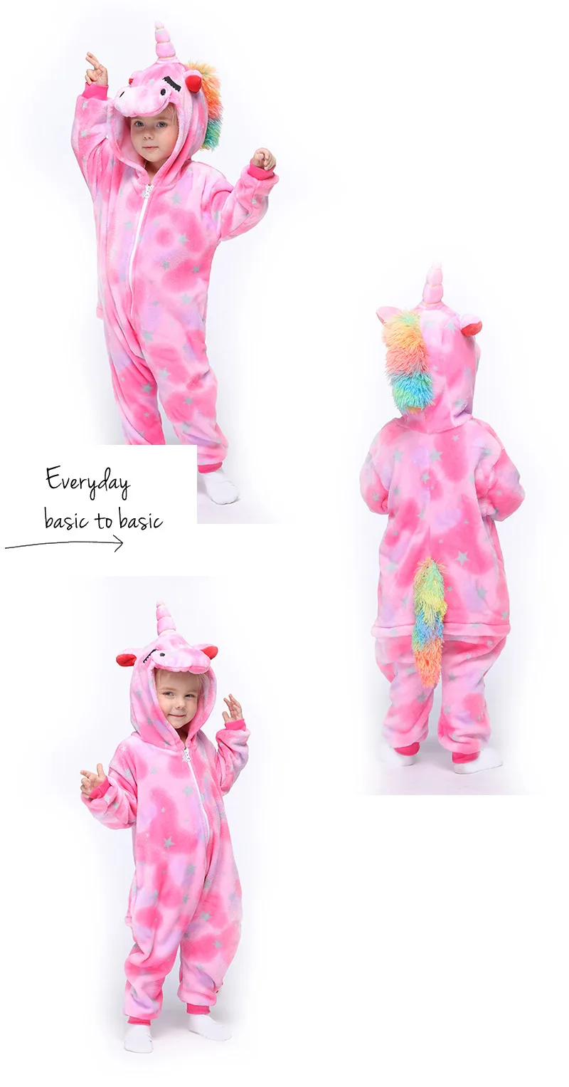 Kigurumi Onesie Unicorn Cartoon Blanket Pajamas For Children