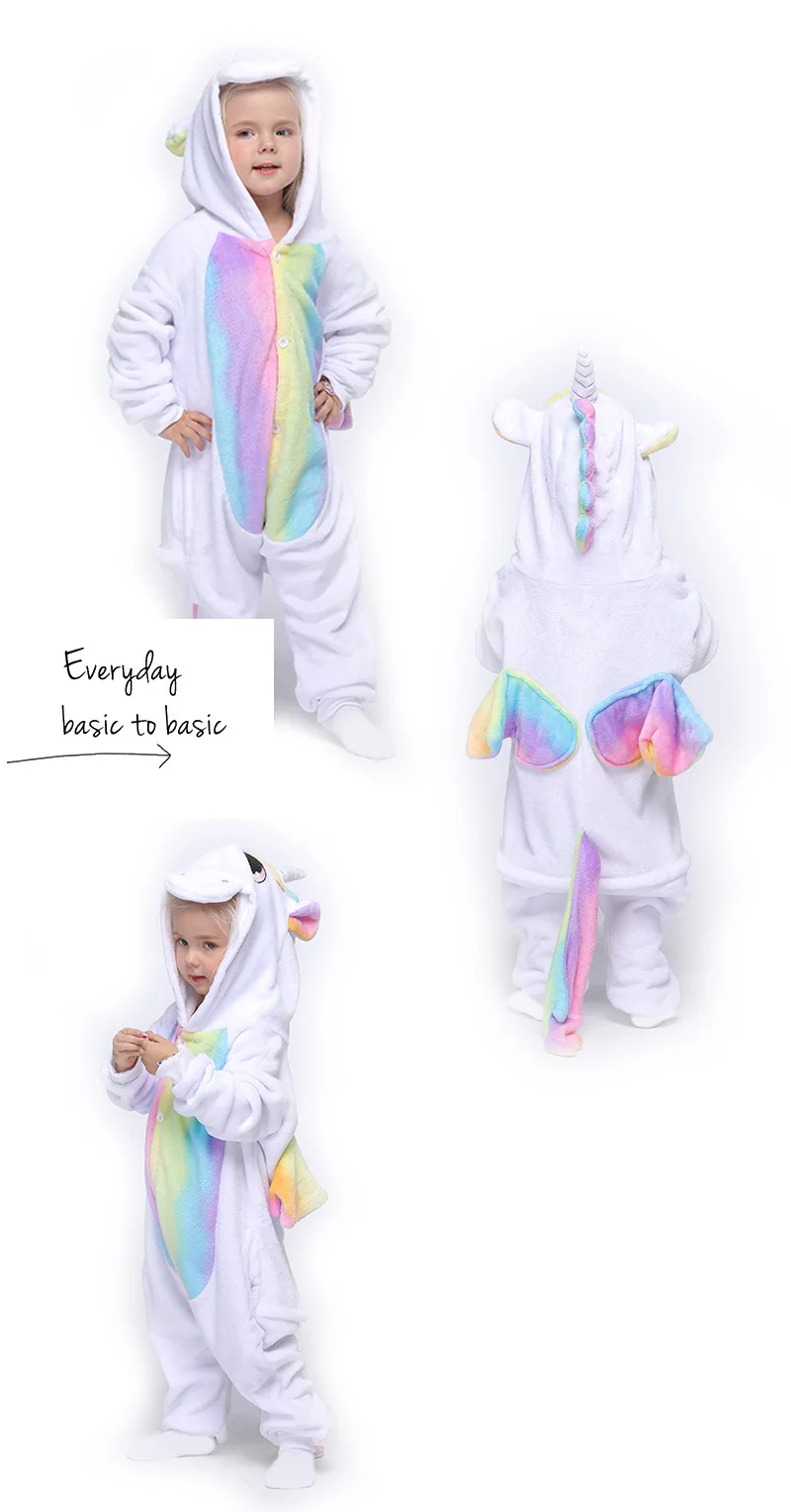 Kigurumi Onesie Unicorn Cartoon Blanket Pajamas For Children