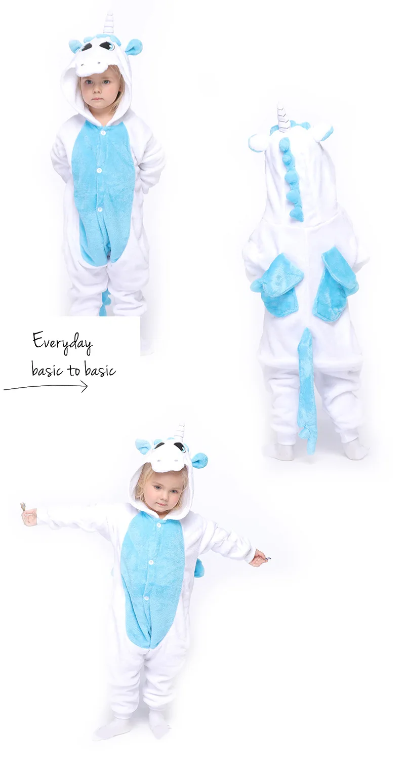Kigurumi Onesie Unicorn Cartoon Blanket Pajamas For Children