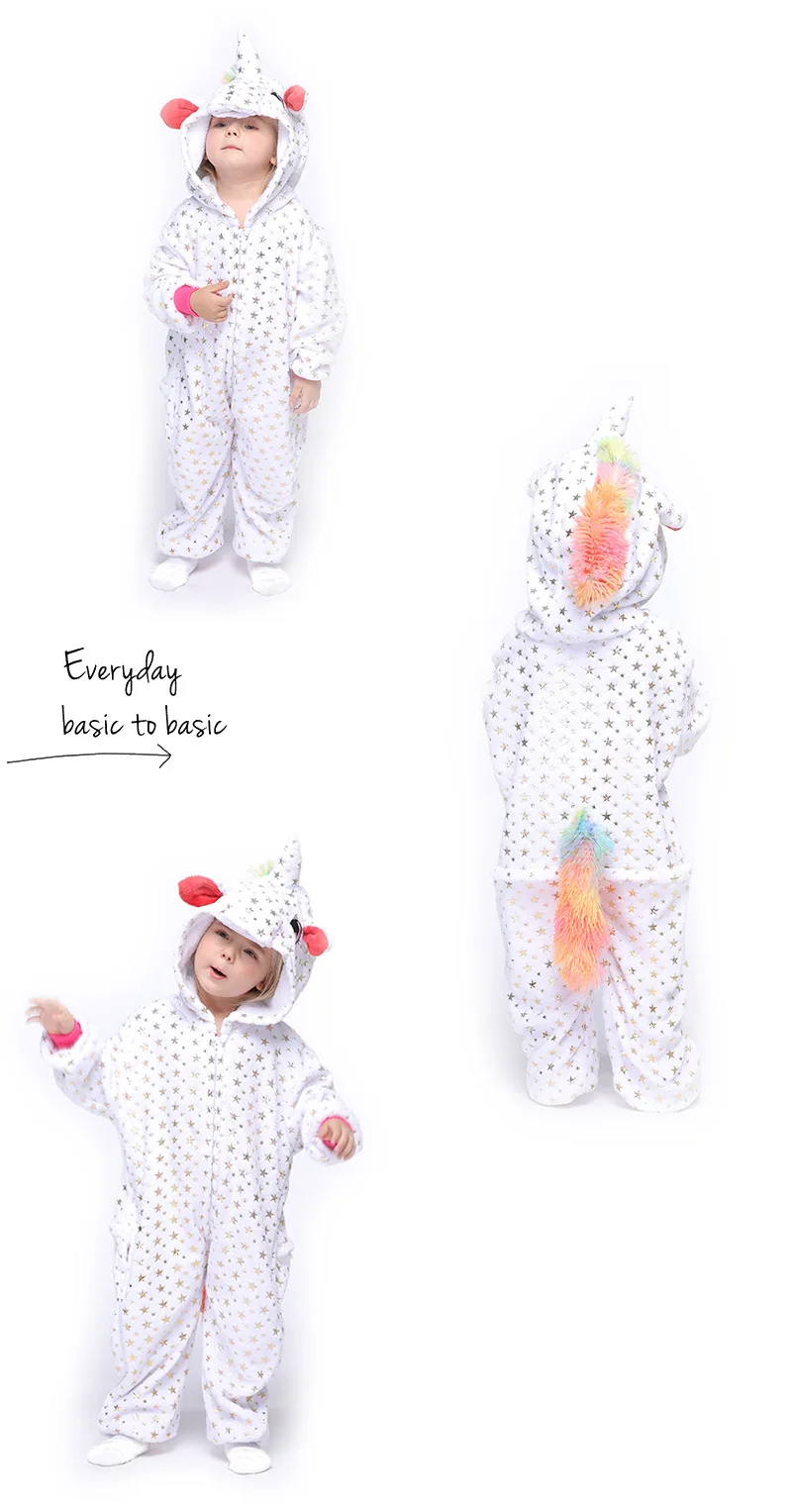 Kigurumi Onesie Unicorn Cartoon Blanket Pajamas For Children