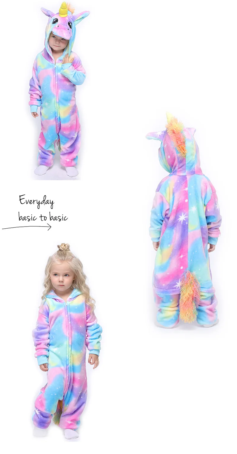 Kigurumi Onesie Unicorn Cartoon Blanket Pajamas For Children