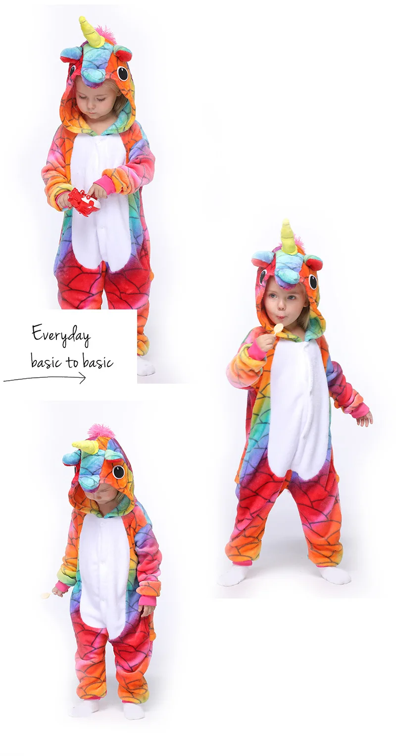 Kigurumi Onesie Unicorn Cartoon Blanket Pajamas For Children