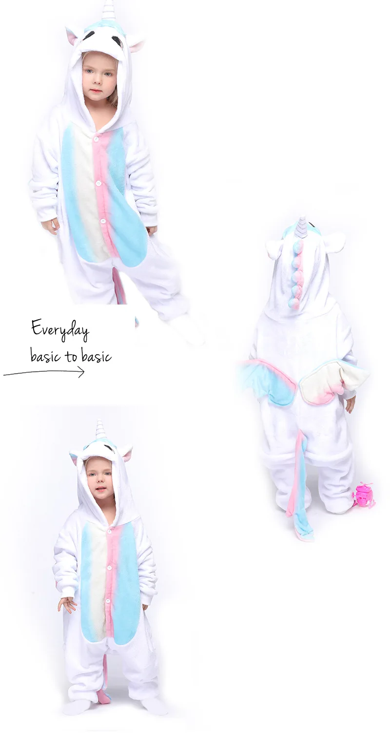 Kigurumi Onesie Unicorn Cartoon Blanket Pajamas For Children