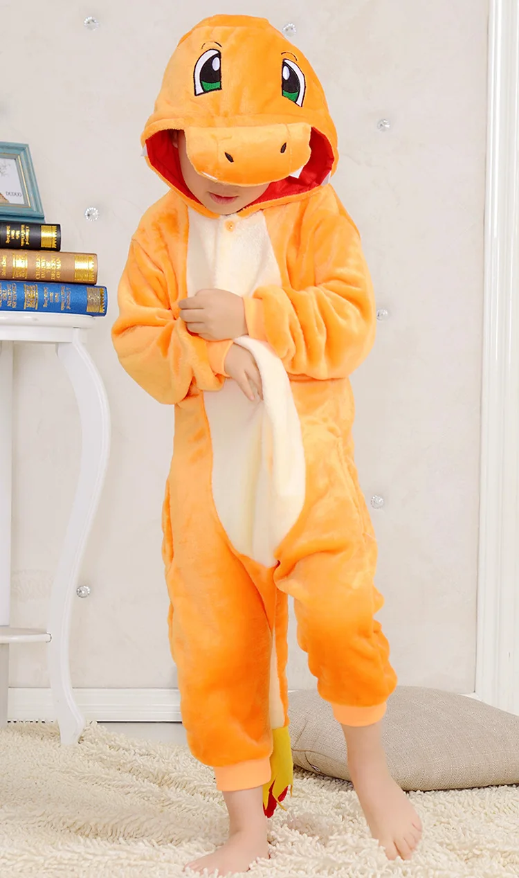Kigurumi Onesie Charmander Dinosaur Cartoon Costume For Kids Kigurumi Onesie Charmander Dinosaur Cartoon Costume For Kids