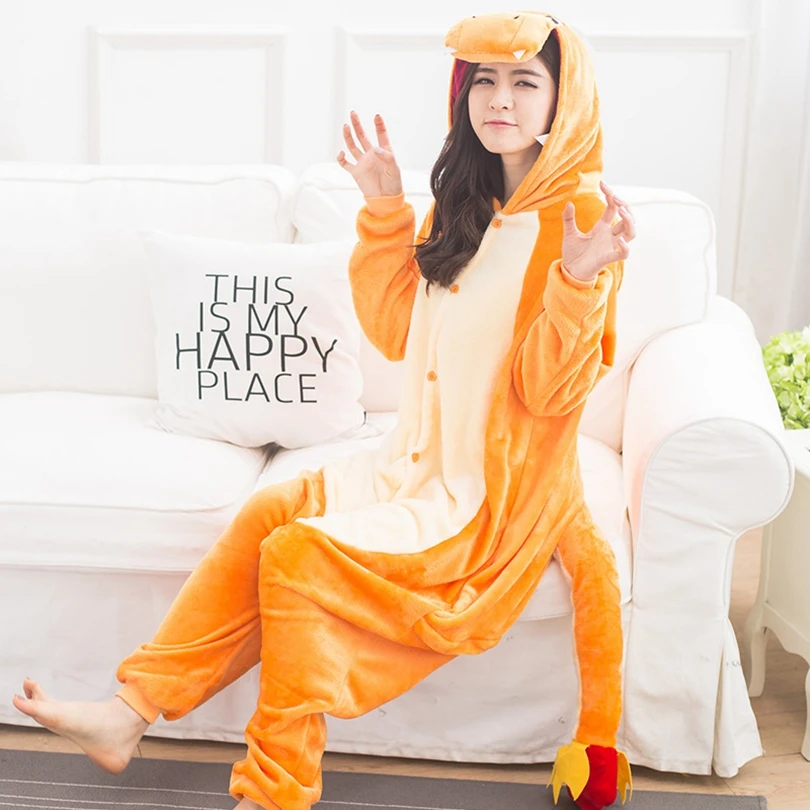 Kigurumi Onesie Charmander Dinosaur Cartoon Costume For Kids Kigurumi Onesie Charmander Dinosaur Cartoon Costume For Kids