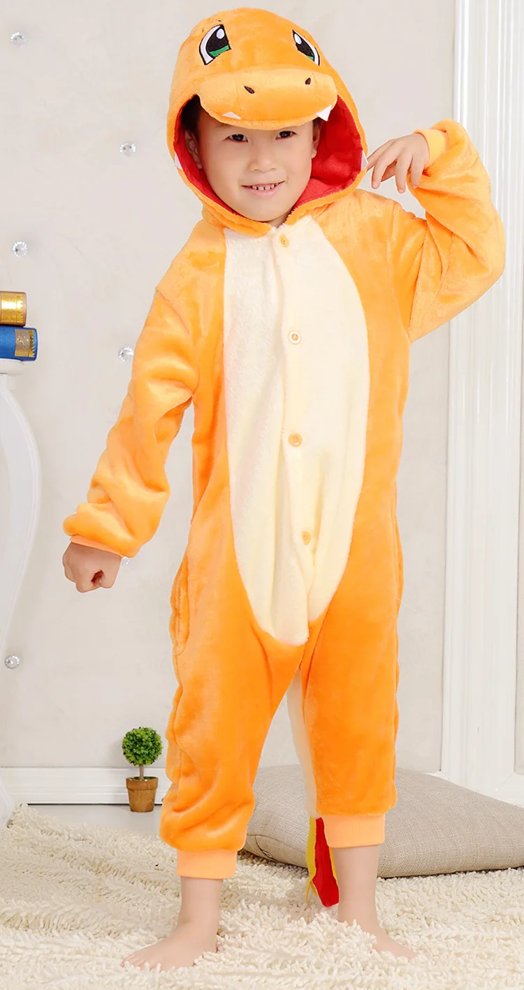 Kigurumi Onesie Charmander Dinosaur Cartoon Costume For Kids Kigurumi Onesie Charmander Dinosaur Cartoon Costume For Kids