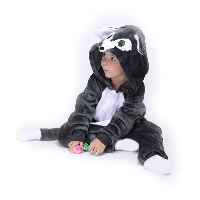 Wolf Animal Kigurumis Onesie Pajamas Costume For Kids