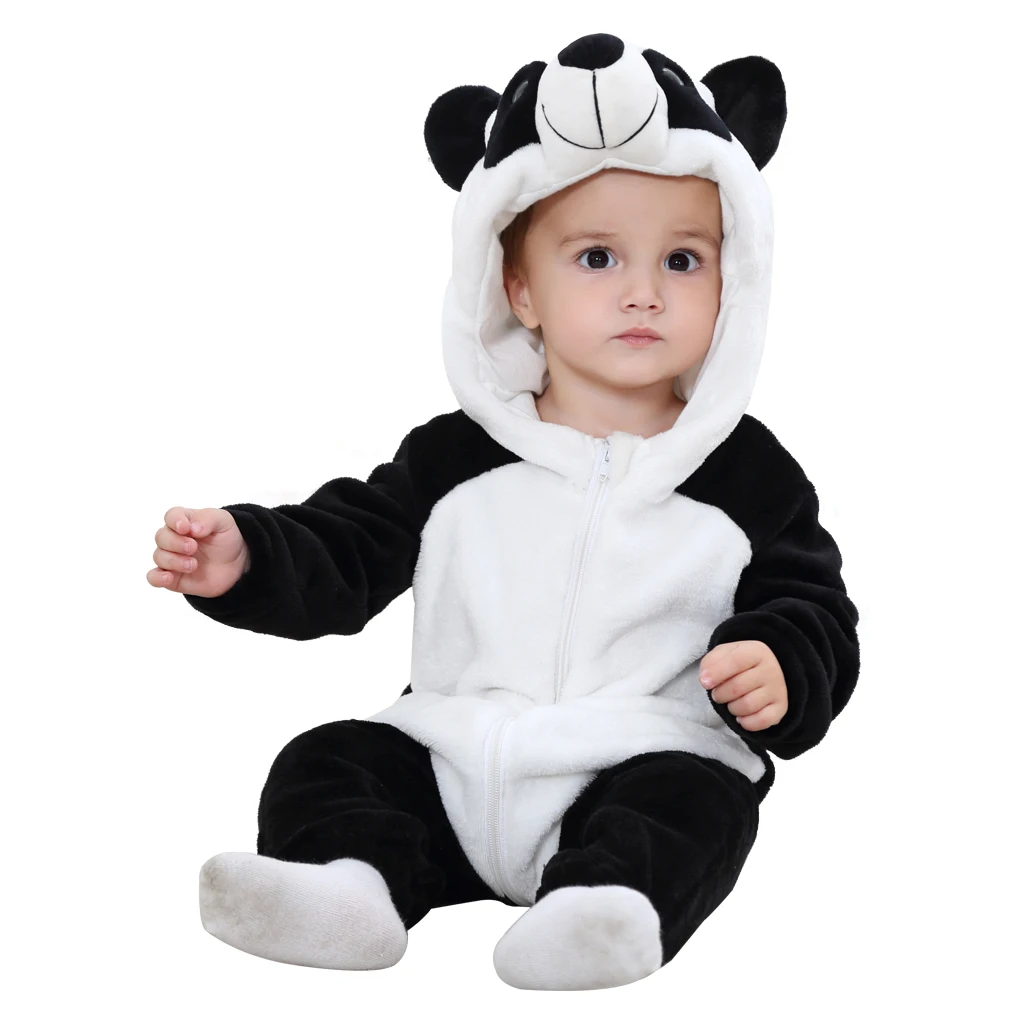 Panda Cartoon Kigurumi Onesie Costumes For Infant Baby