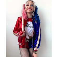 Harley Quinn Suicide Squad Jacket, Pants, Bracelet, Belt, Necklace & Gloves Accessories Full Set Harley Quinn Suicide Squad Jacket, Pants, Bracelet, Belt, Necklace & Gloves Accessories Full Set