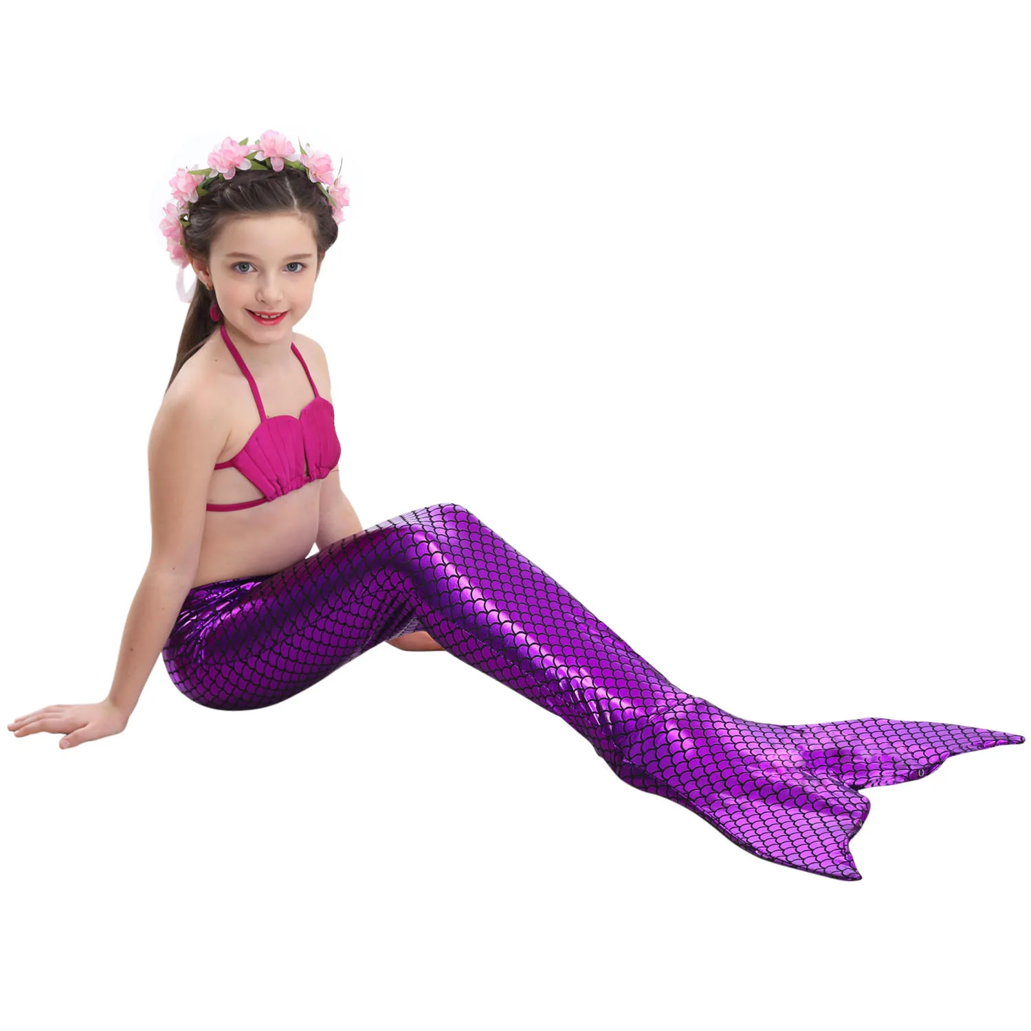 Little Mermaid Tails Swimming Kawaii Costume For Girls