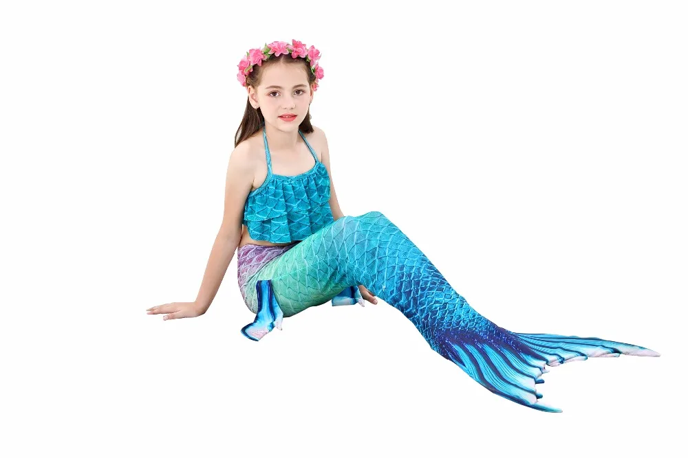 Mermaid Bikini Swimsuit With Flipper Monofin Costume