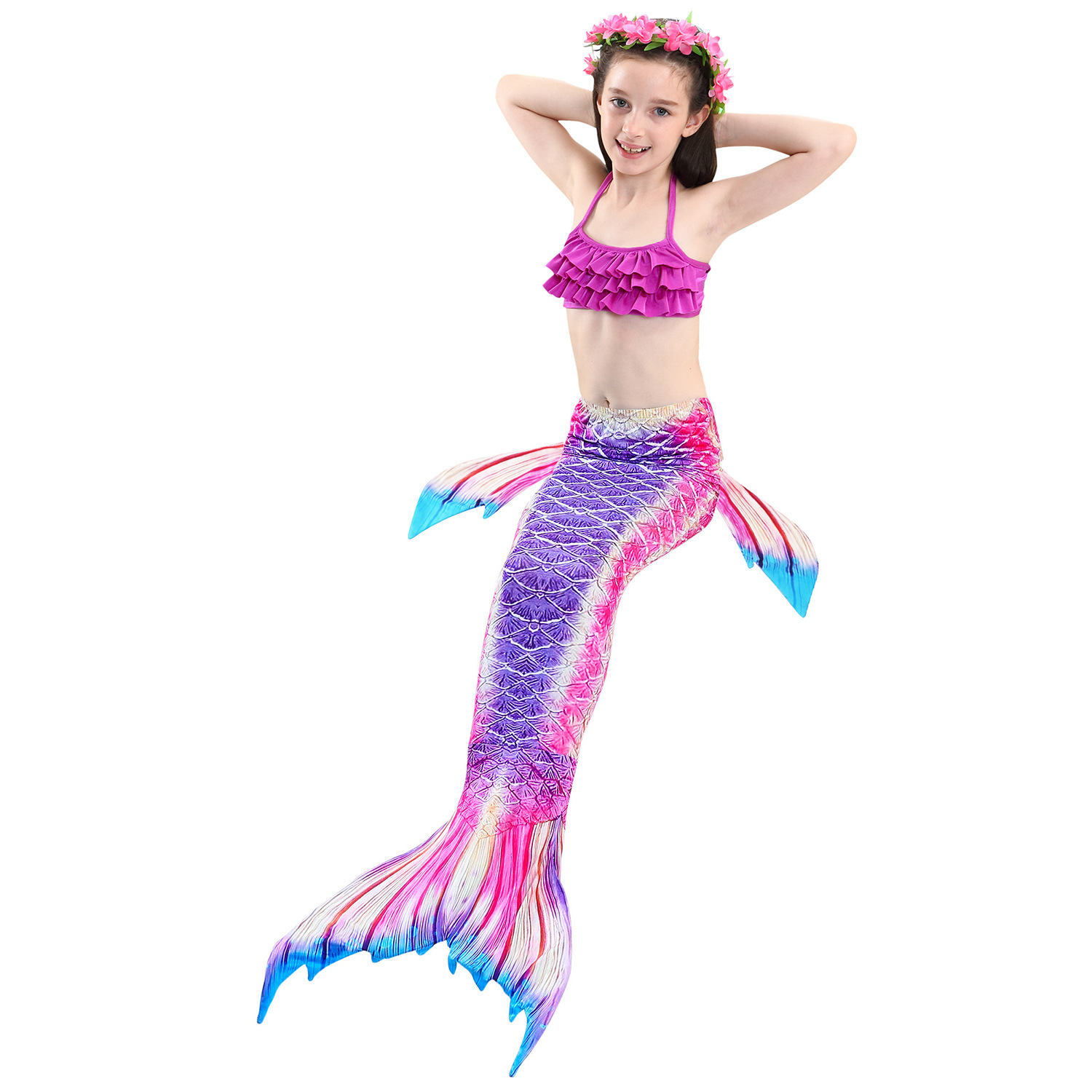 Mermaid Bikini Swimsuit With Flipper Monofin Costume
