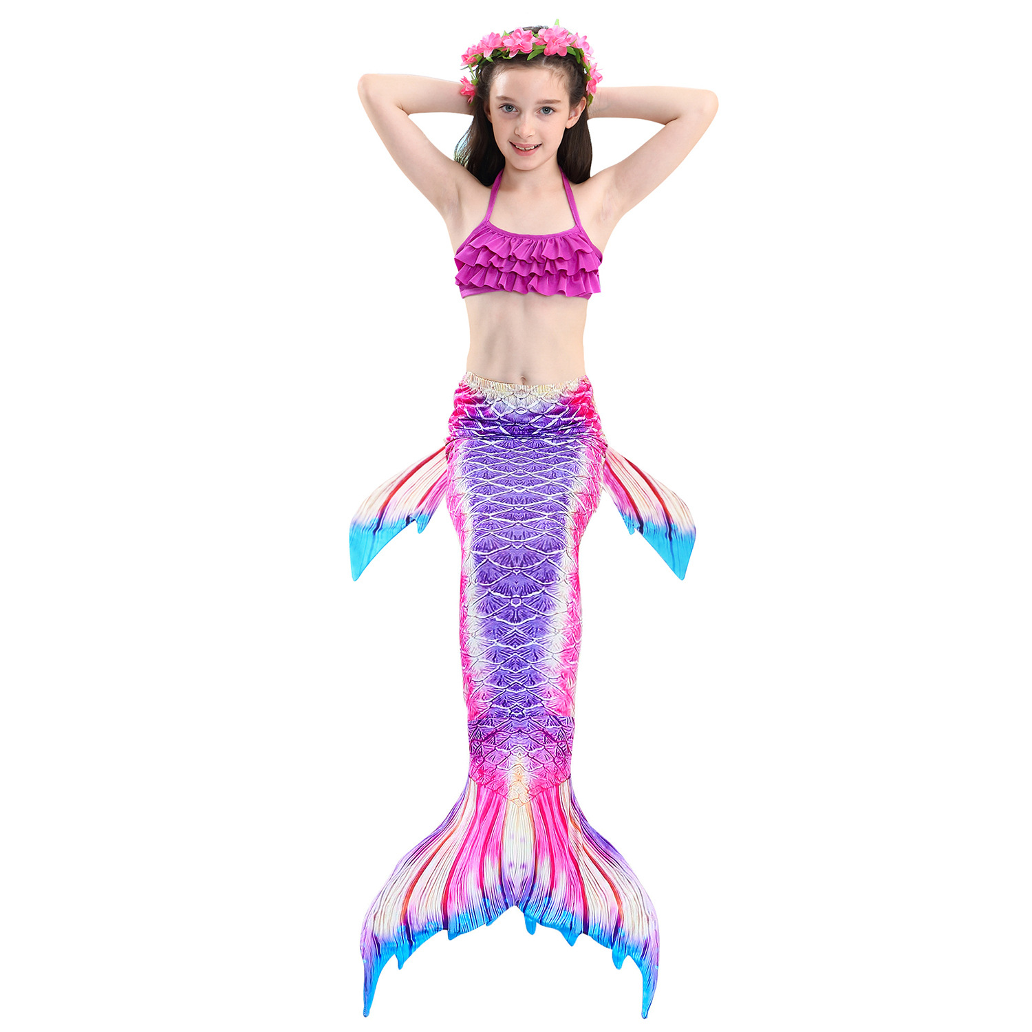 Mermaid Bikini Swimsuit With Flipper Monofin Costume