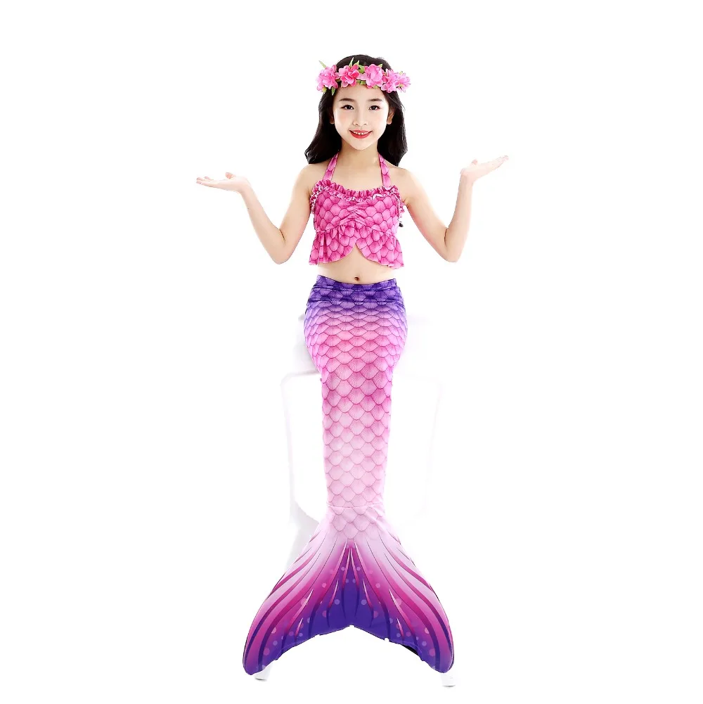 Mermaid Bikini Swimsuit With Flipper Monofin Costume