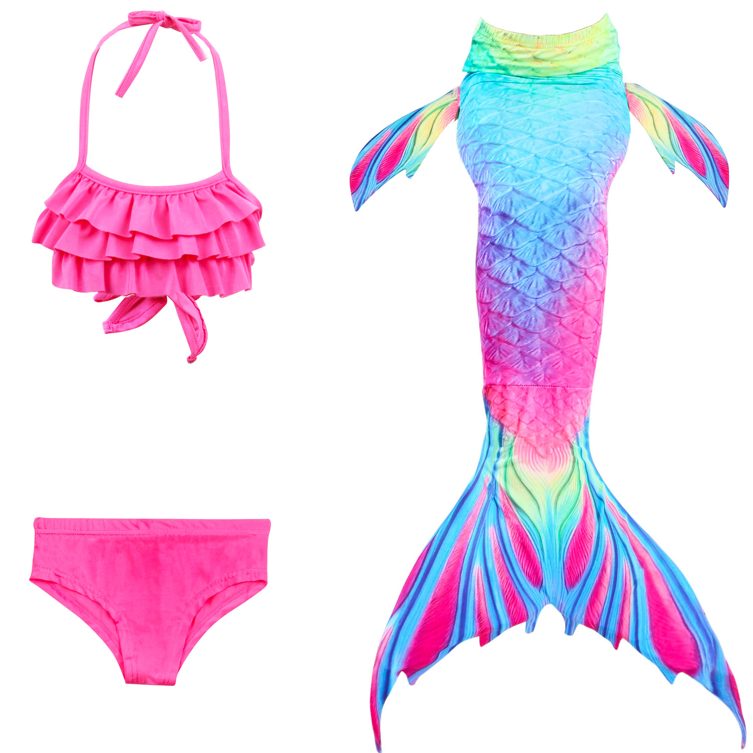 Mermaid Bikini Swimsuit With Flipper Monofin Costume