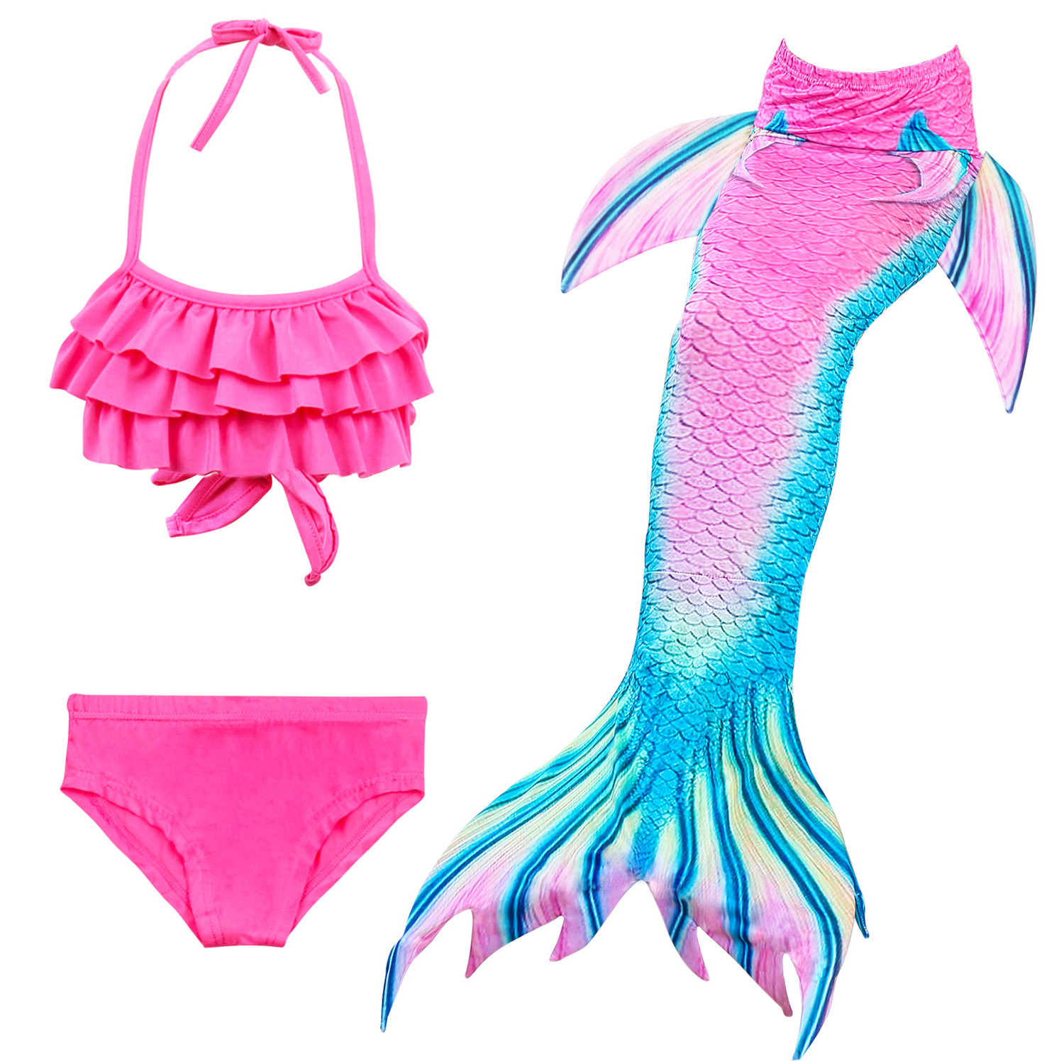 Mermaid Bikini Swimsuit With Flipper Monofin Costume