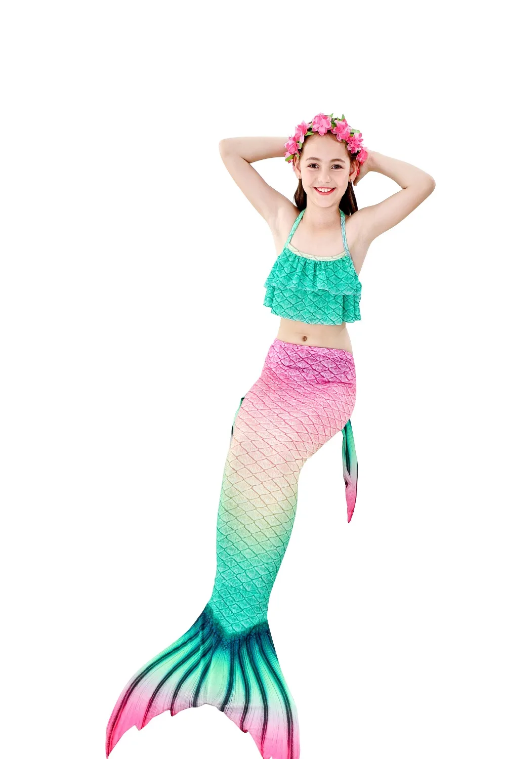 Mermaid Bikini Swimsuit With Flipper Monofin Costume