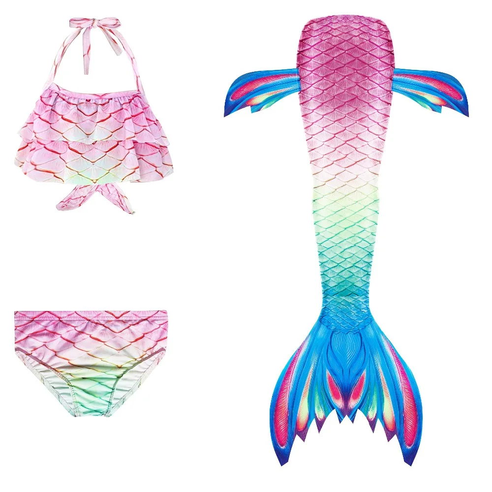 Mermaid Bikini Swimsuit With Flipper Monofin Costume