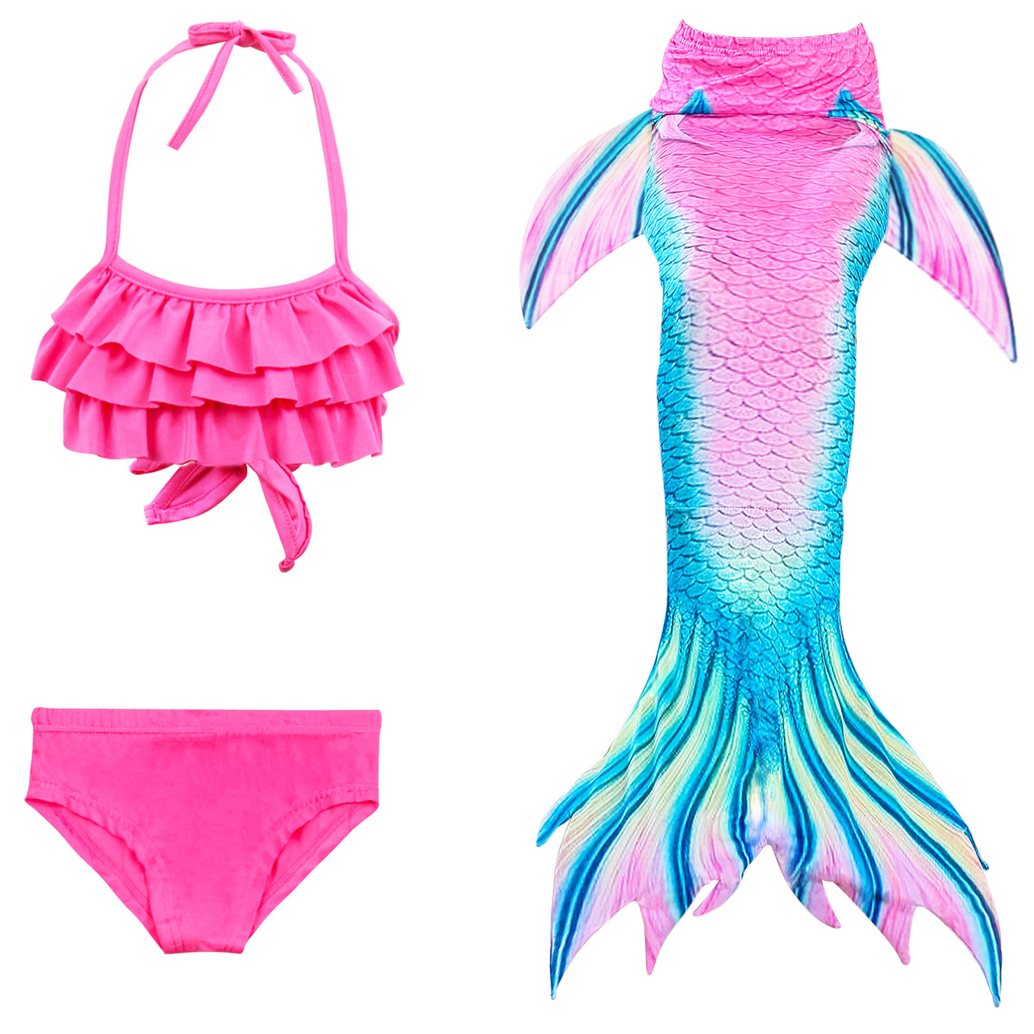 Mermaid Bikini Swimsuit With Flipper Monofin Costume