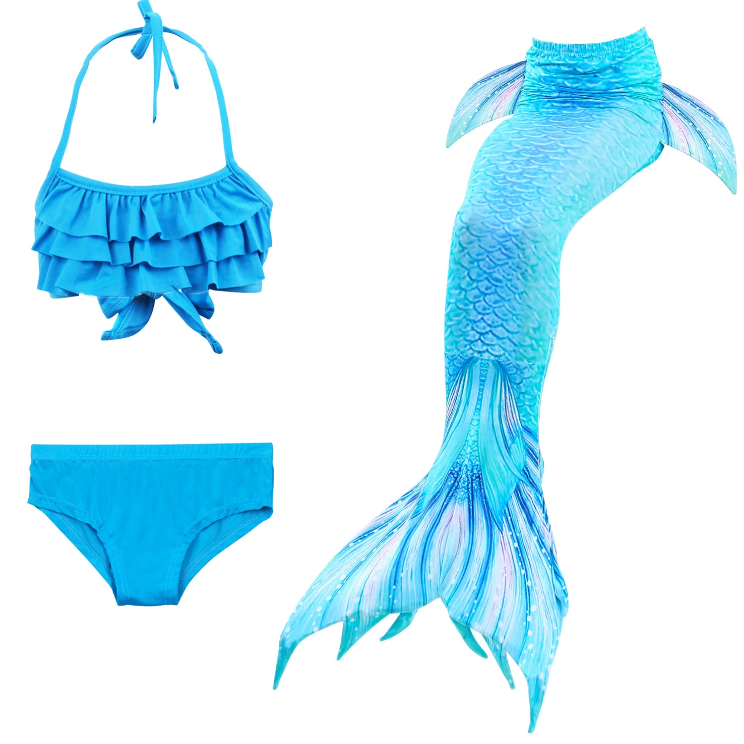 Mermaid Bikini Swimsuit With Flipper Monofin Costume