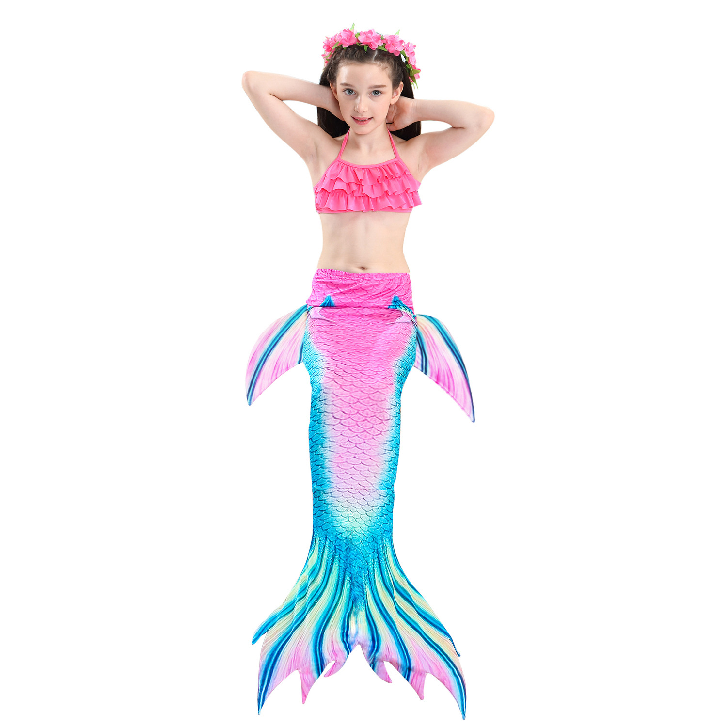 Mermaid Bikini Swimsuit With Flipper Monofin Costume