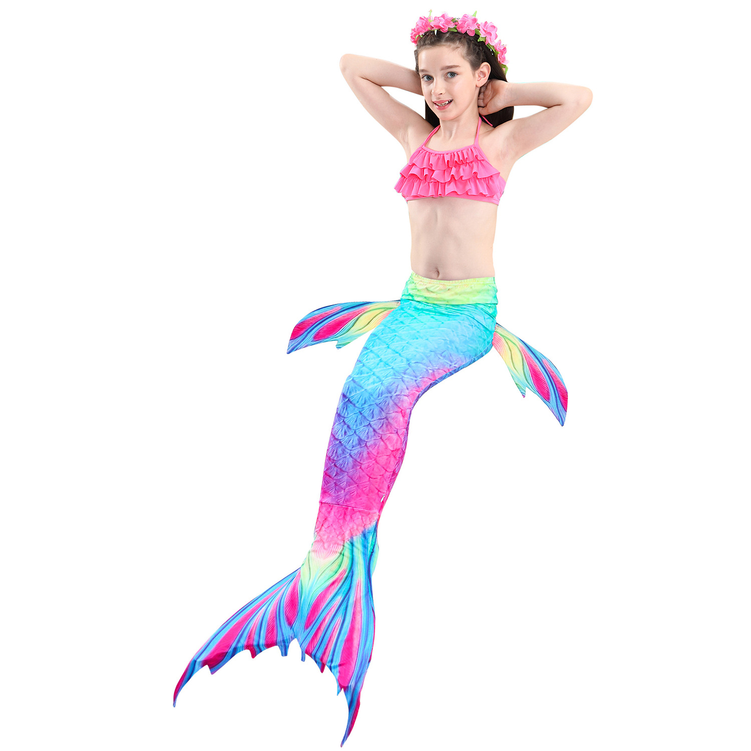 Mermaid Bikini Swimsuit With Flipper Monofin Costume