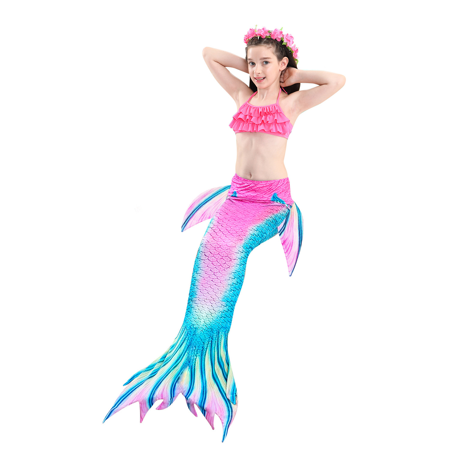 Mermaid Bikini Swimsuit With Flipper Monofin Costume