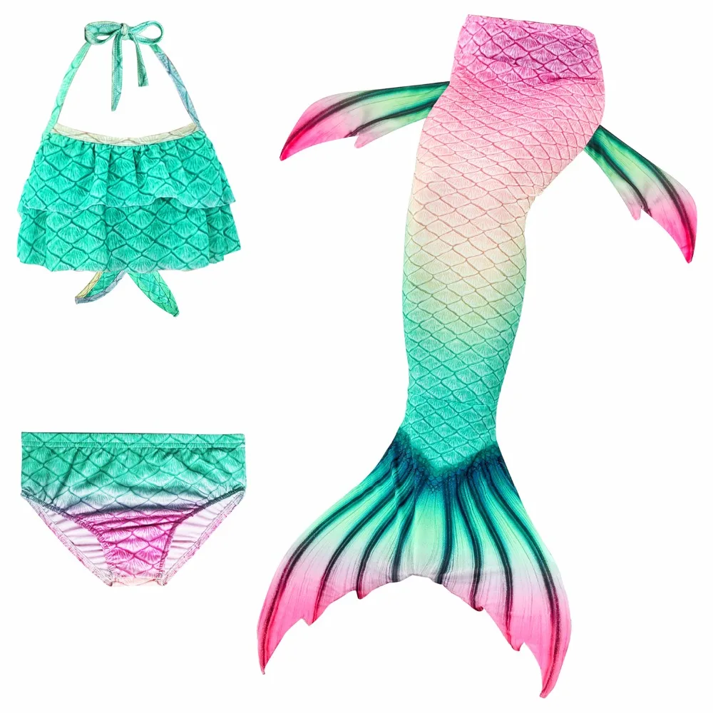 Mermaid Bikini Swimsuit With Flipper Monofin Costume