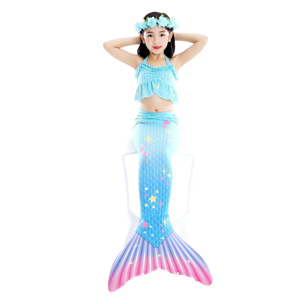 Mermaid Bikini Swimsuit With Flipper Monofin Costume