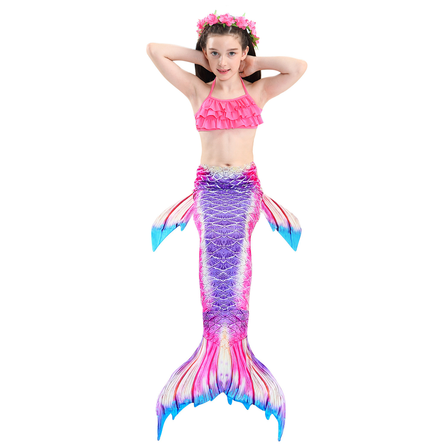 Mermaid Bikini Swimsuit With Flipper Monofin Costume