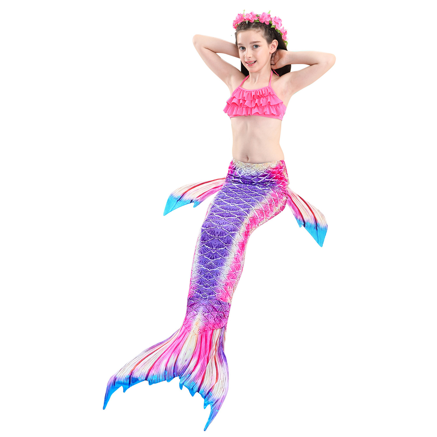 Mermaid Bikini Swimsuit With Flipper Monofin Costume