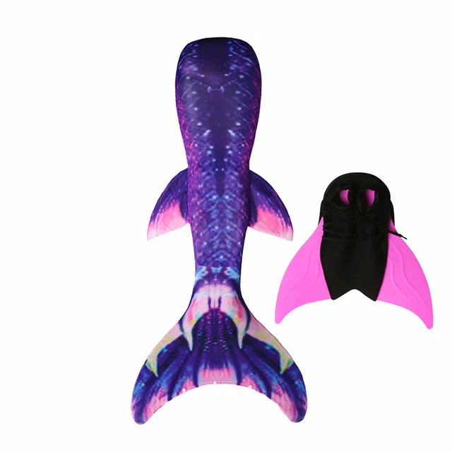 Mermaid Tails With Monofin Swimsuit Costume For Girls