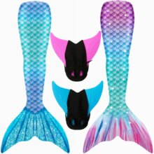 Mermaid Tails With Monofin Swimsuit Costume For Girls Mermaid Tails With Monofin Swimsuit Costume For Girls