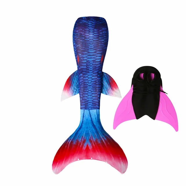 Mermaid Tails With Monofin Swimsuit Costume For Girls