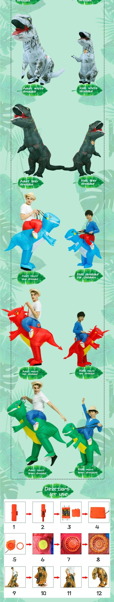 Dinosaur T-Rex Inflatable Party Costume